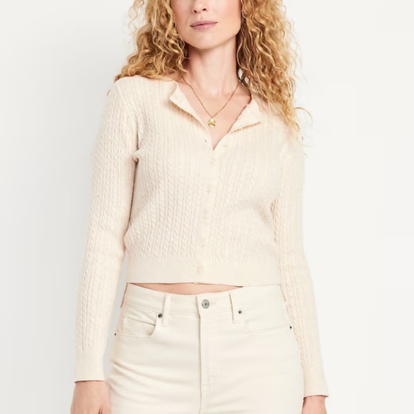 Old Navy Grey Size XL SoSoft Cropped Cardigan Sweater - Picture 4 of 7